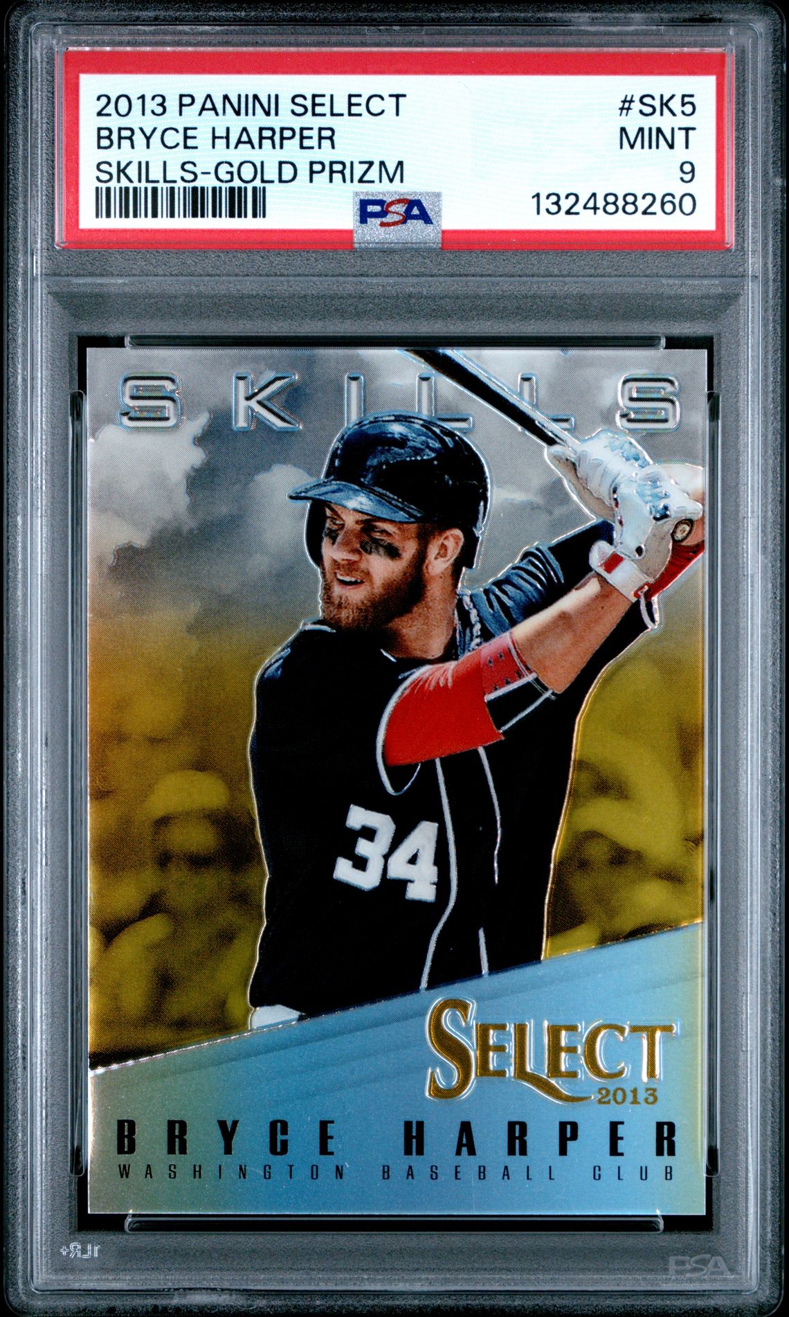 2013 Panini PANINI SELECT SKILLS GOLD PRIZM #SK5 Bryce Harper front