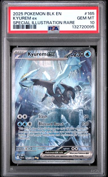 2025 POKEMON BLK EN-BLACK BOLT #165 KYUREM ex SPECIAL ILLUSTRATION RARE (PSA 10) (PSA 10) – 132720095