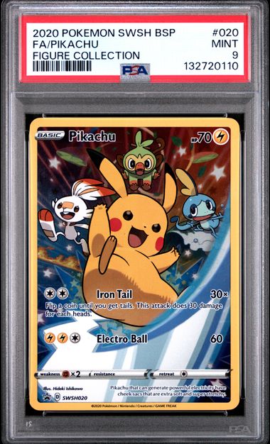 2020 POKEMON SWSH BLACK STAR PROMO #020 FA/PIKACHU FIGURE COLLECTION (PSA 9) (PSA 9) – 132720110