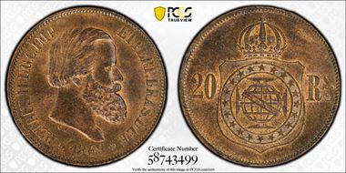1869 20 R Mald-611.04 Brussels MS65RB