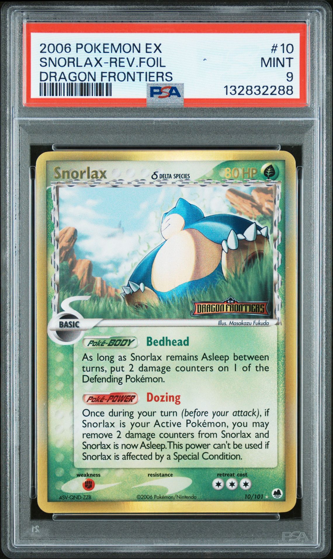 2006 Pokemon POKEMON EX DRAGON FRONTIERS #10 Snorlax-Rev.Foil front