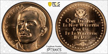 (2017) Medal Obama First Term Bronze MS68RD