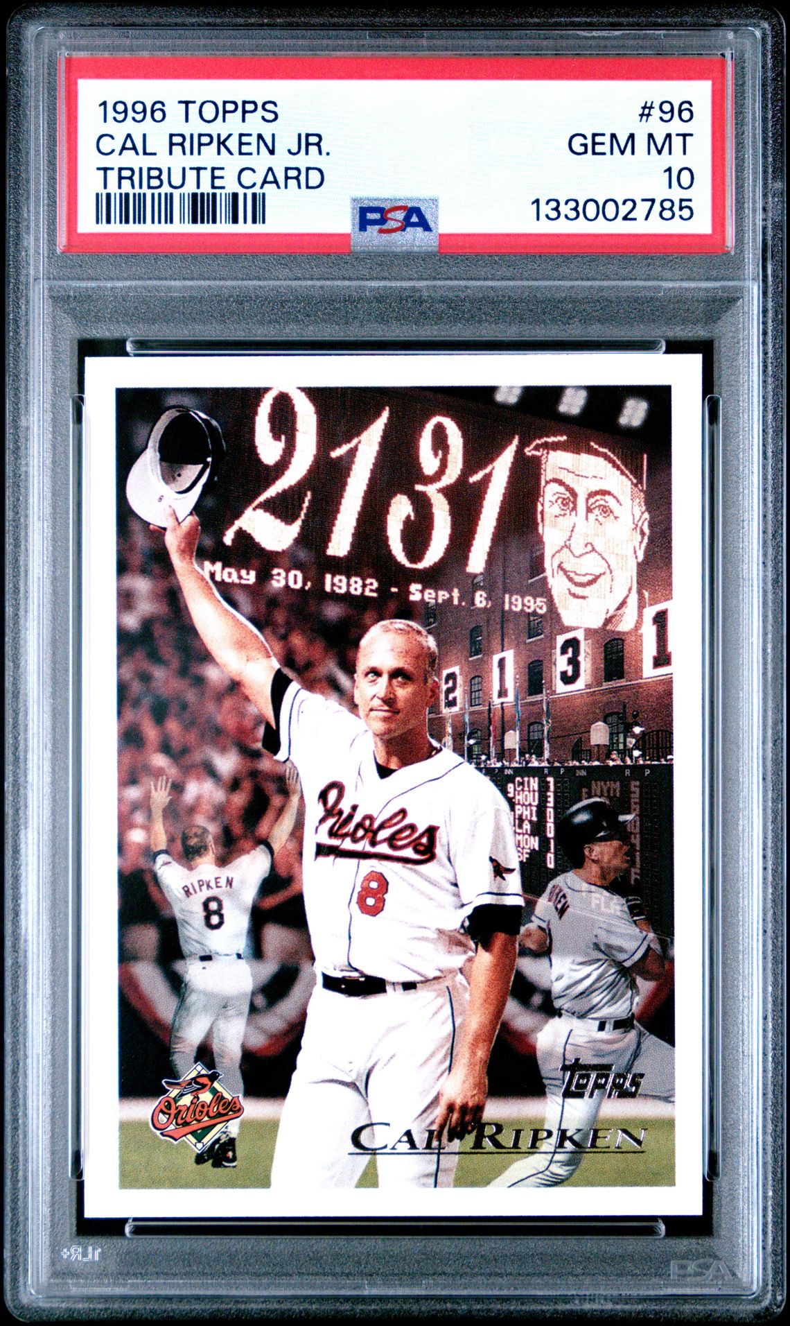 1996 Topps TOPPS TRIBUTE CARD #96 Cal Ripken Jr. front