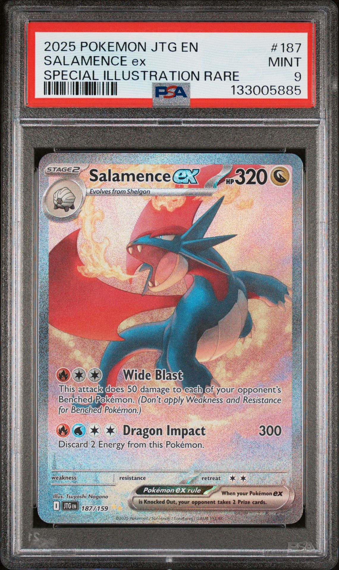 2025 Pokemon Jtg En-Journey Together Salamence Ex #187 (Special Illustration Rare) Mint 9 front