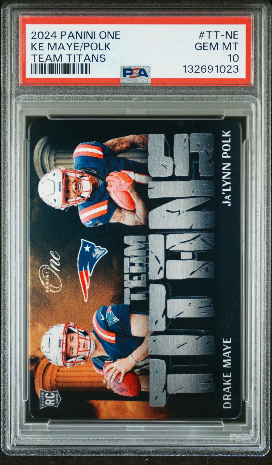 2024 PANINI ONE TEAM TITANS MAYE/POLK  TT-NE GEM MT 10 front