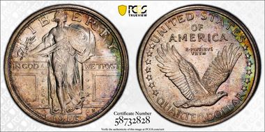 1916 25C Standing Liberty MS67