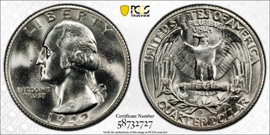 1942-S 25C MS63