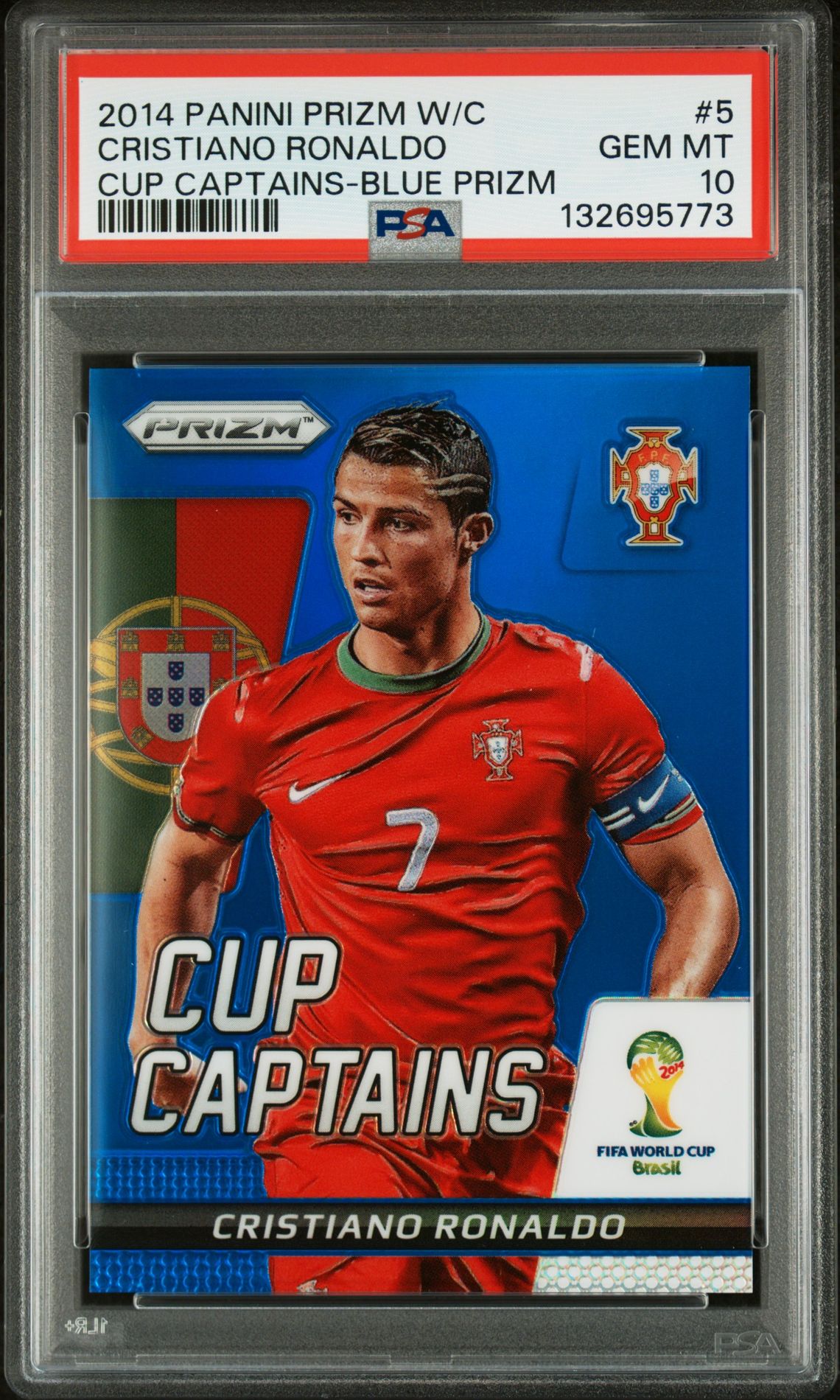 2014 Panini Prizm BLUE PRIZM #5 Cristiano Ronaldo front