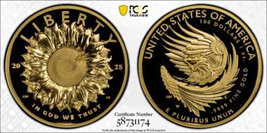 2025-W $100 American Liberty High Relief .9999 Fine First Strike PR69DCAM