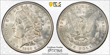 1890 $1 MS62