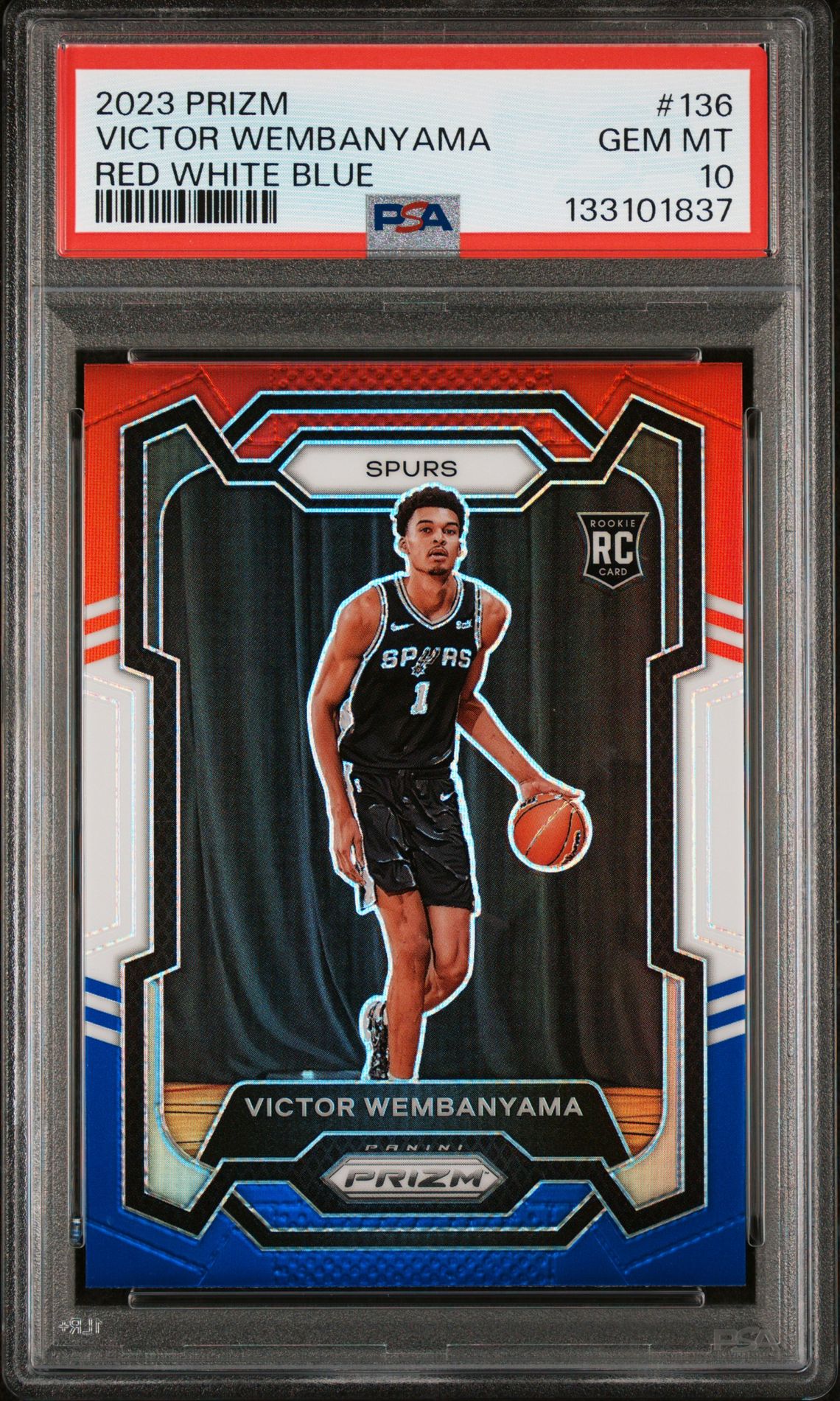 2023 Panini PANINI PRIZM RED WHITE BLUE #136 Victor Wembanyama front