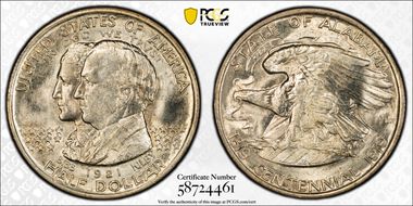 1921 50C Alabama MS66