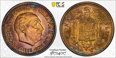 1953 Peseta (1962) MS64