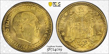 1963  Peseta (1963) MS64
