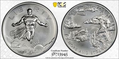 2025 Medal DC Comics - Superman 2 1/2oz Ag First Strike MS69