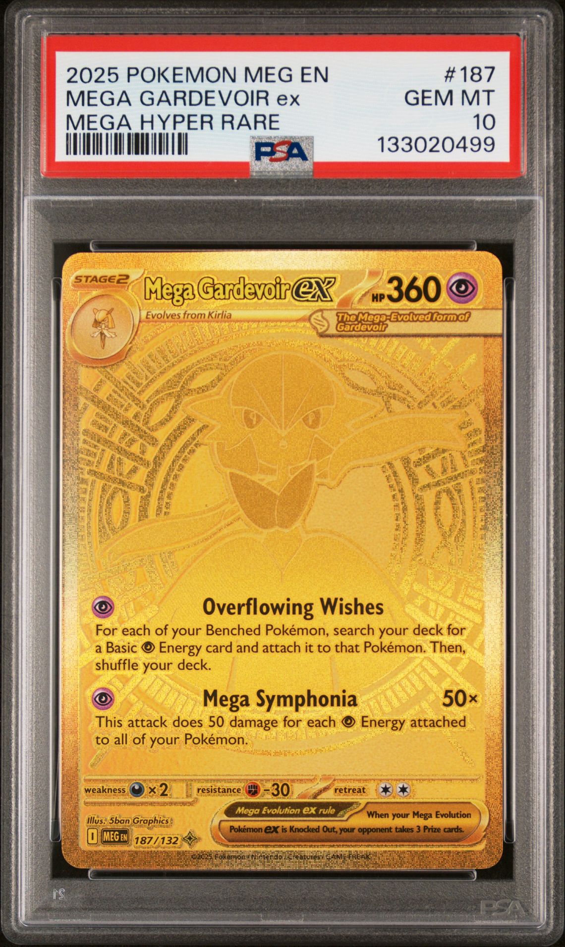 2025 Pokemon POKEMON MEG EN-MEGA EVOLUTION MEGA HYPER RARE #187 Mega Gardevoir Ex front