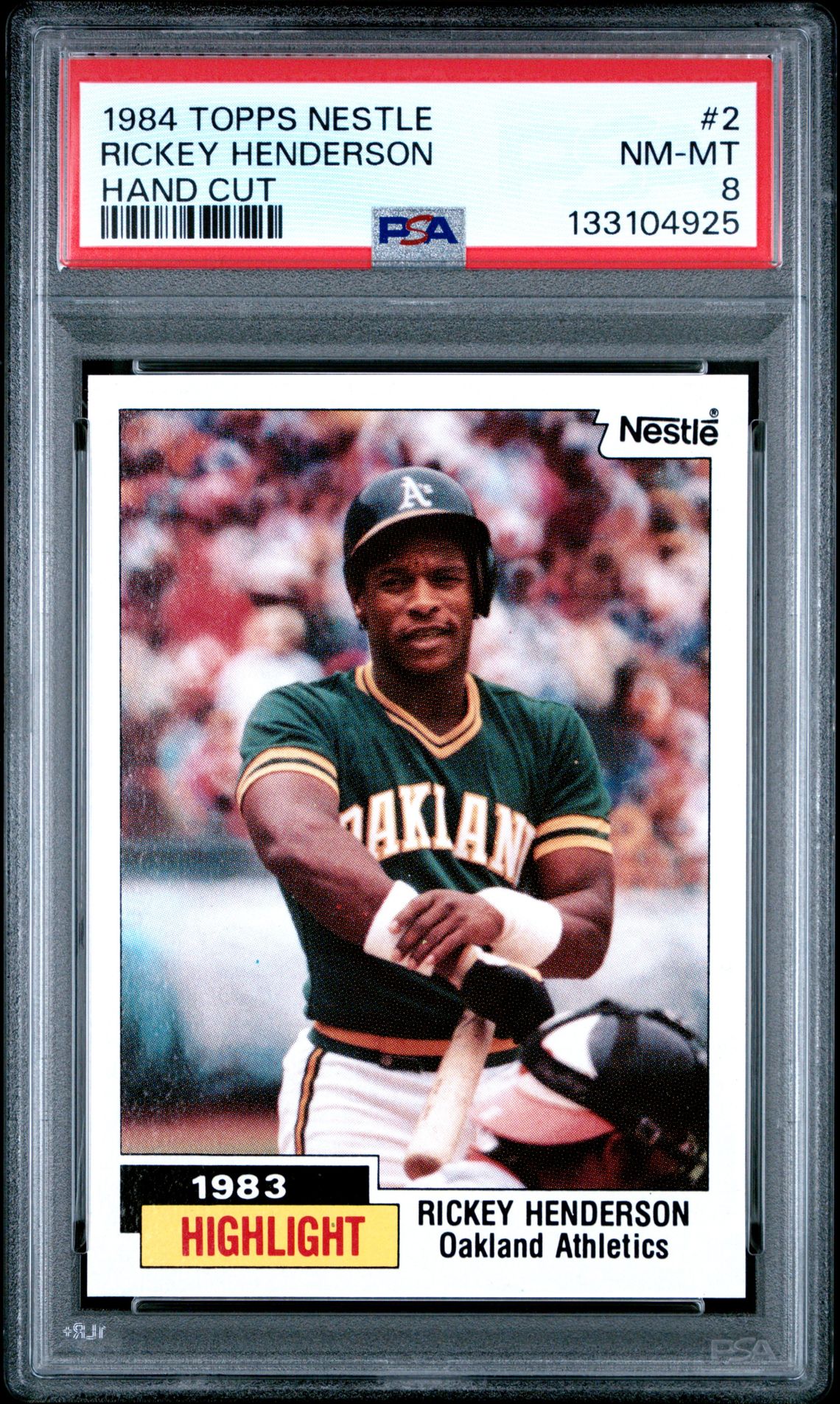 1984 Topps TOPPS NESTLE HAND CUT #2 Rickey Henderson front