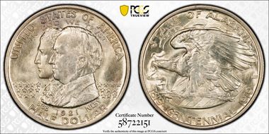 1921 50C Alabama MS66