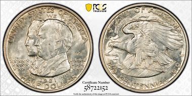 1921 50C Alabama, 2X2 MS65