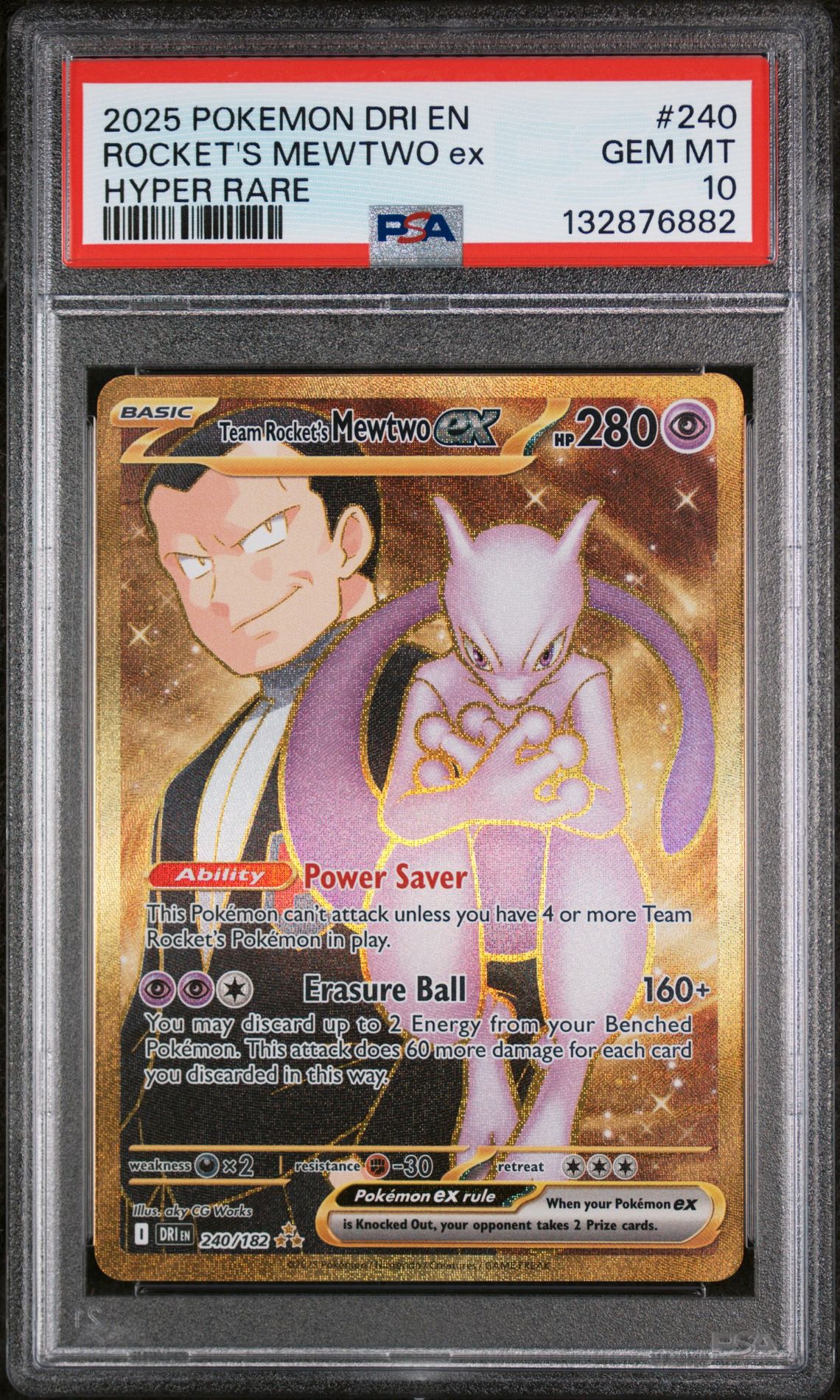 2025 Pokemon POKEMON DRI EN-DESTINED RIVALS HYPER RARE #240 Rocket's Mewtwo EX front