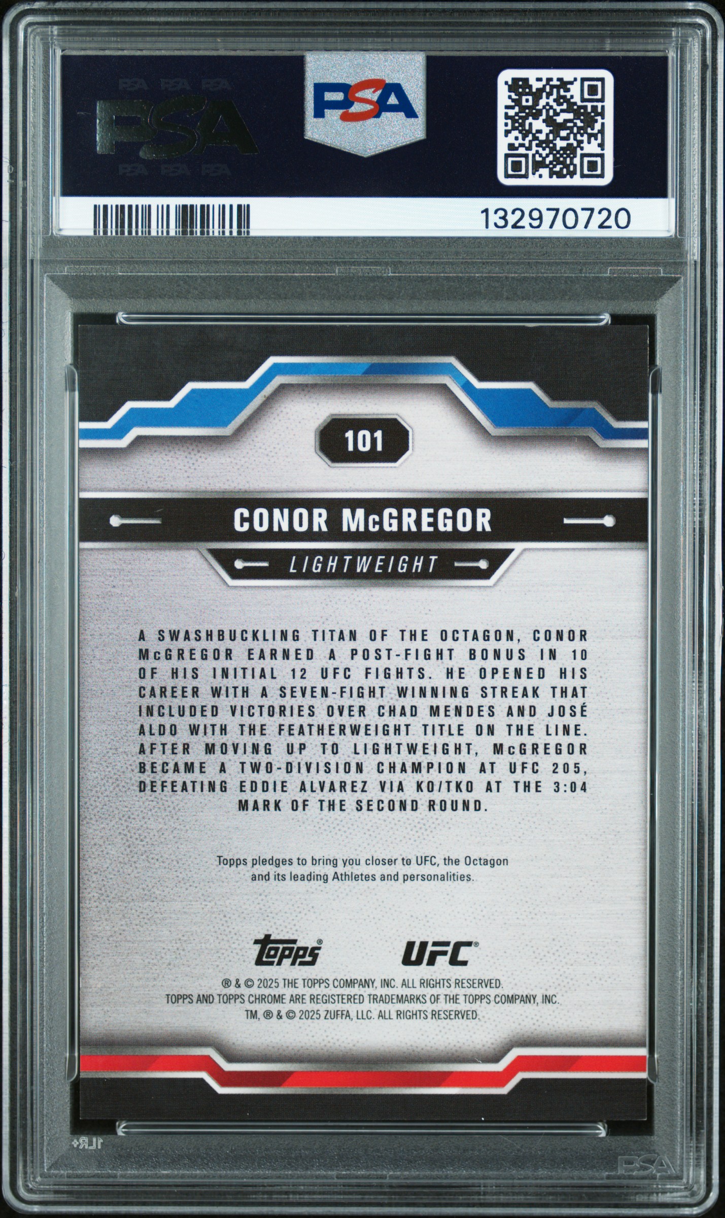 Jaxed's 2025 Topps Chrome Sapphire Ufc Conor Mcgregor Padparadscha
