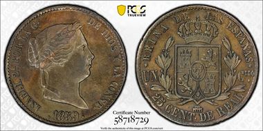 1859 25C Segovia MS62BN