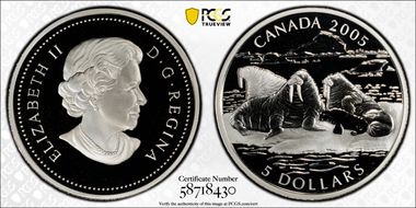 2005 $5 Walrus PR69DCAM