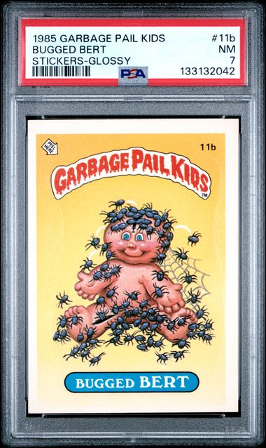 1985 Topps GARBAGE PAIL KIDS STICKERS GLOSSY #11B Bugged Bert front