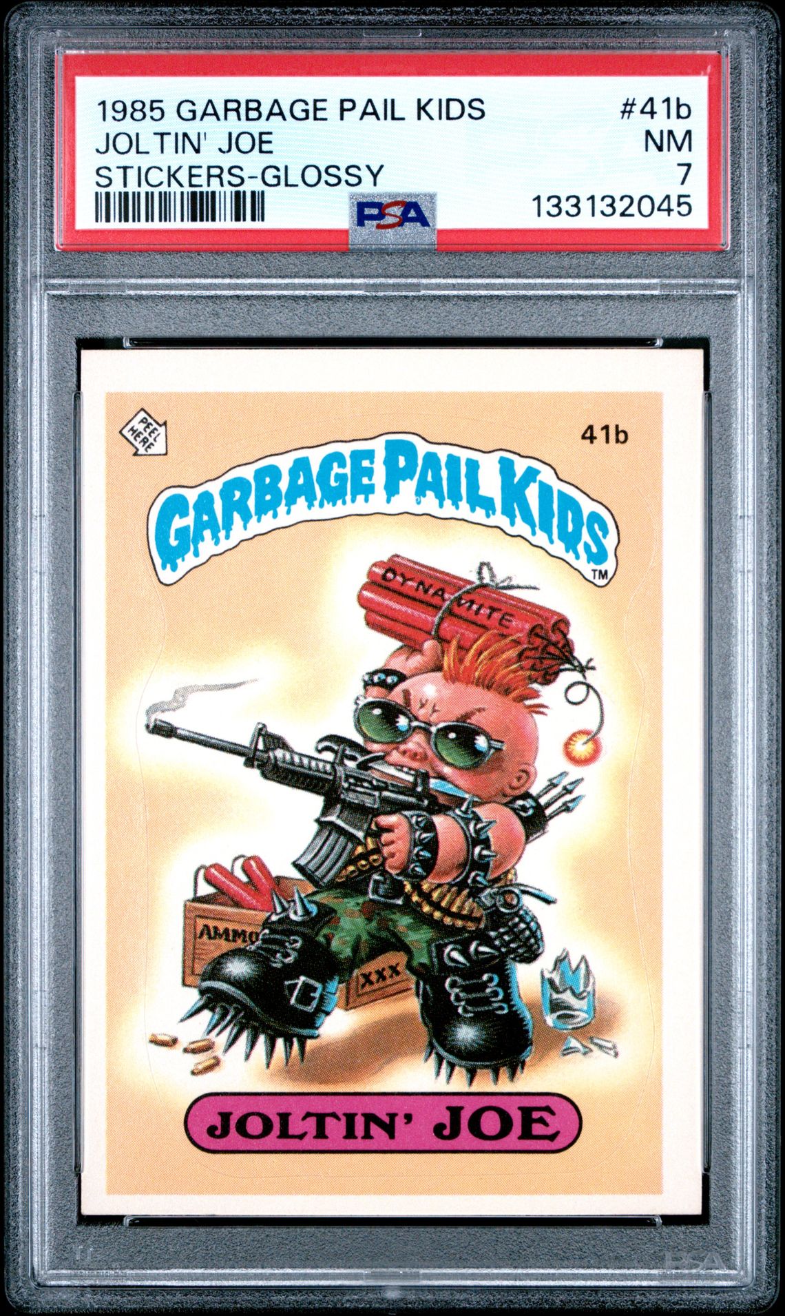 1985 Topps GARBAGE PAIL KIDS STICKERS GLOSSY #41B Joltin' Joe front