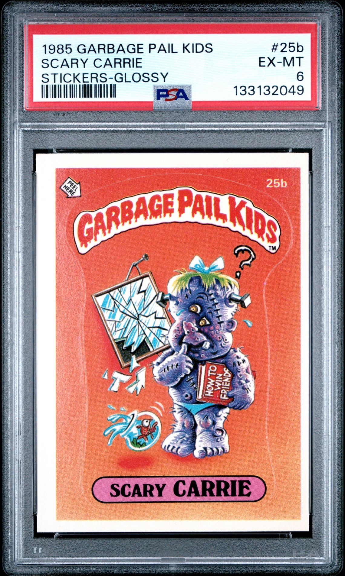1985 Topps GARBAGE PAIL KIDS STICKERS #25B Scary Carrie front