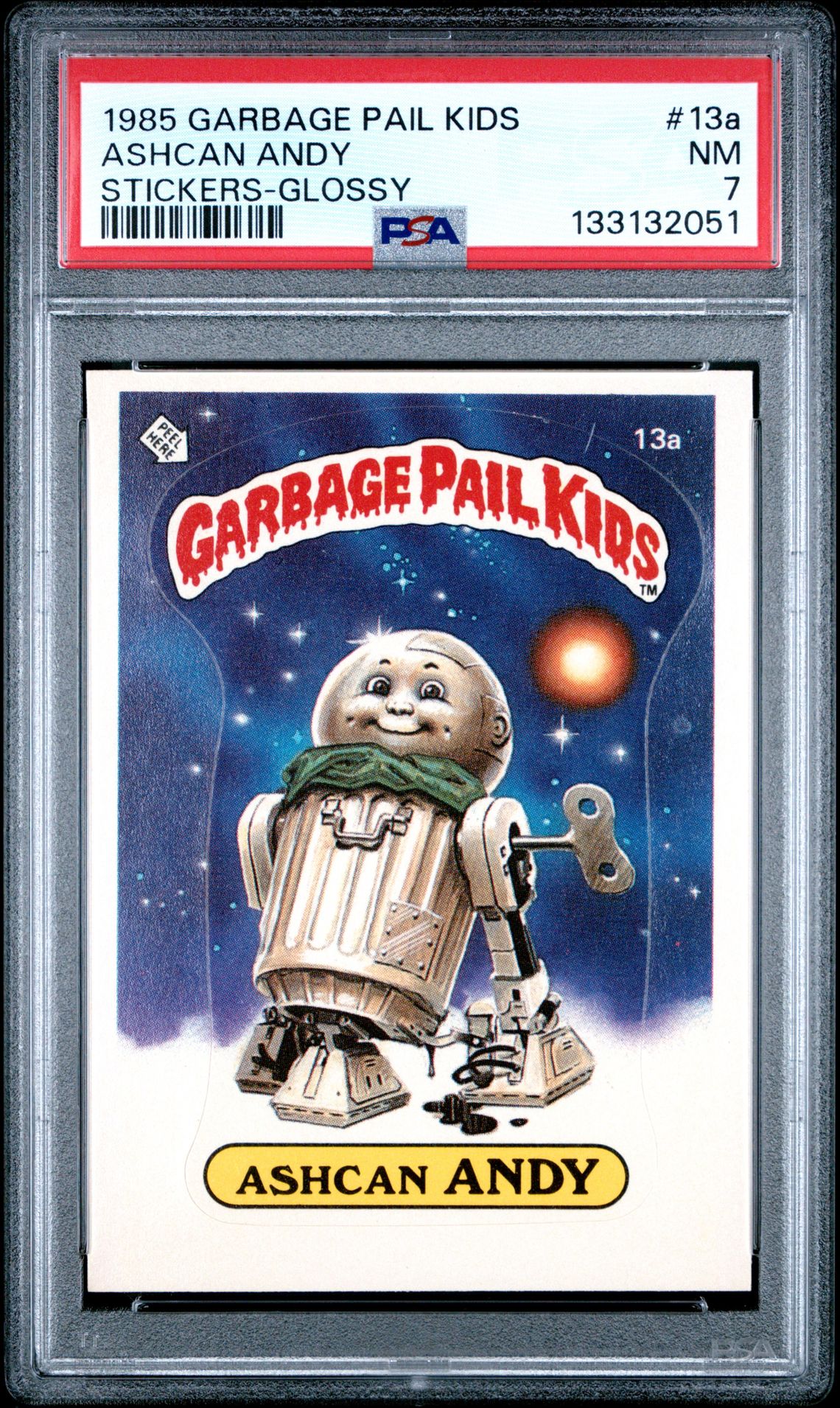 1985 Topps GARBAGE PAIL KIDS STICKERS GLOSSY #13A Ashcan Andy front