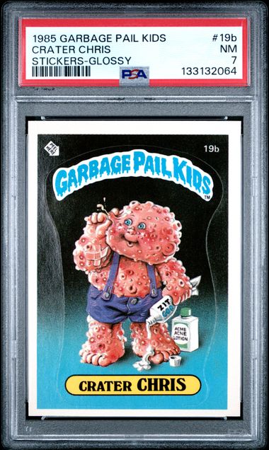 1985 Topps GARBAGE PAIL KIDS STICKERS GLOSSY #19B Crater Chris front