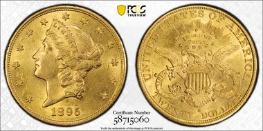 1895-S $20 AU58
