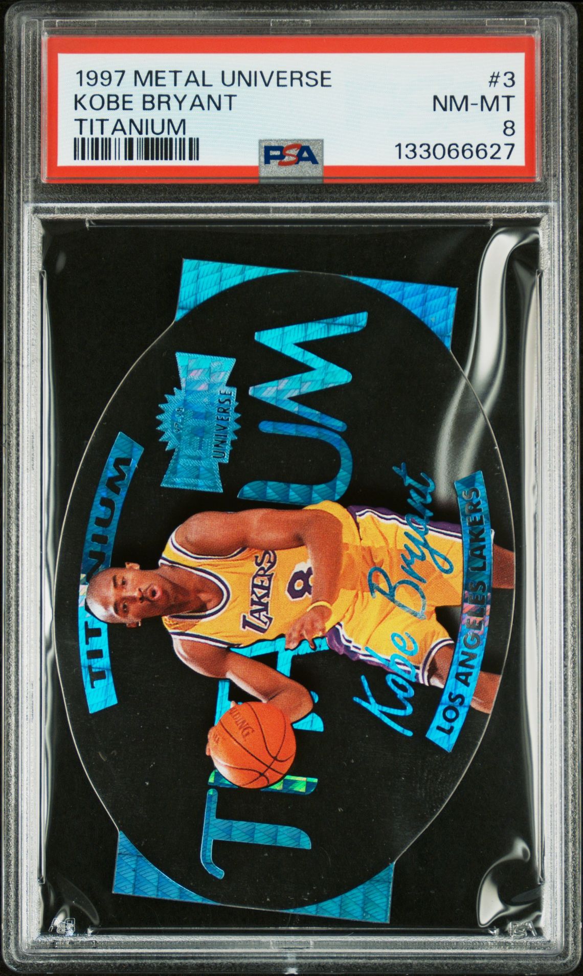 1997 Metal Universe Titanium Kobe Bryant #3 (Titanium) Nm-Mt 8 front