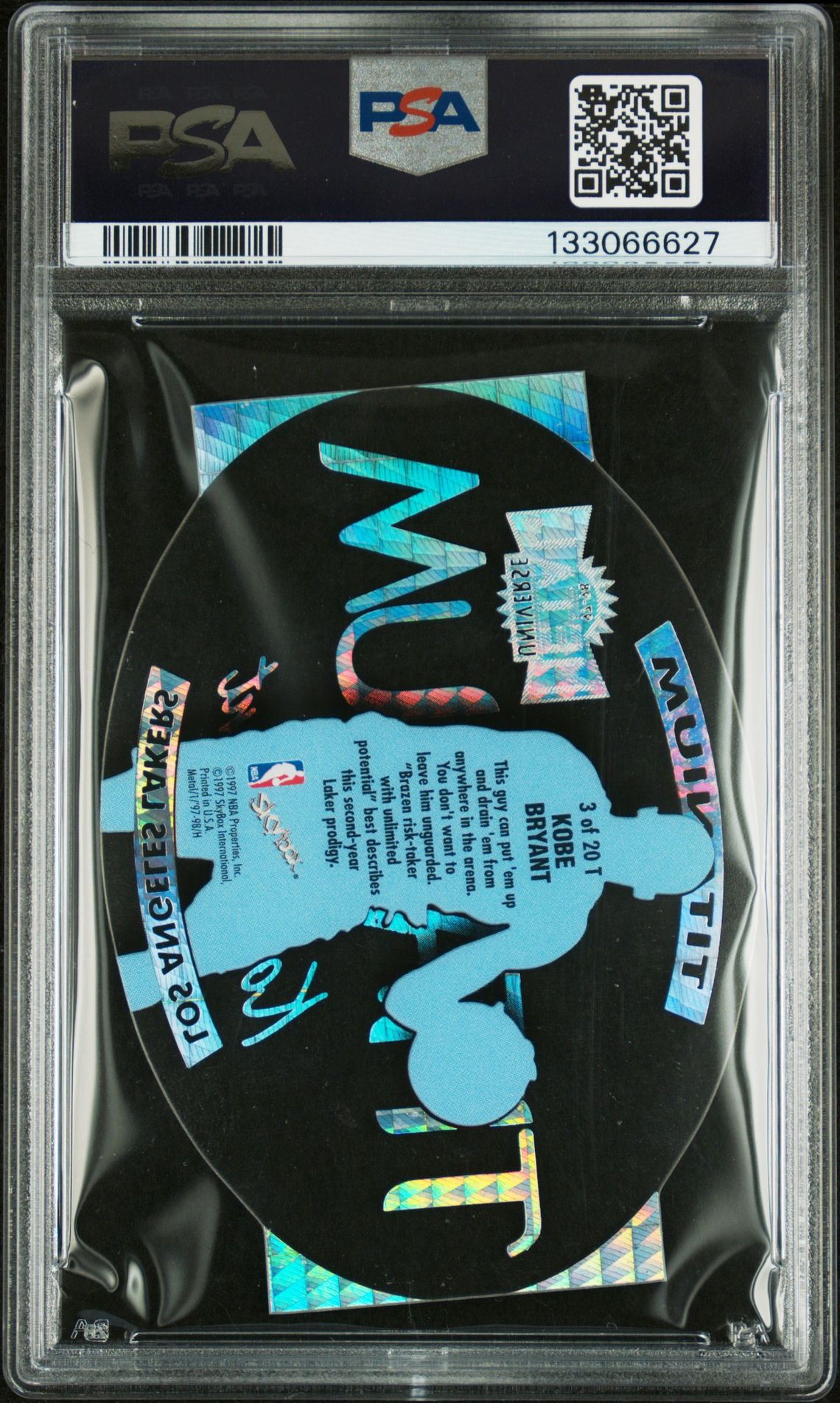 1997 Metal Universe Titanium Kobe Bryant #3 (Titanium) Nm-Mt 8 back