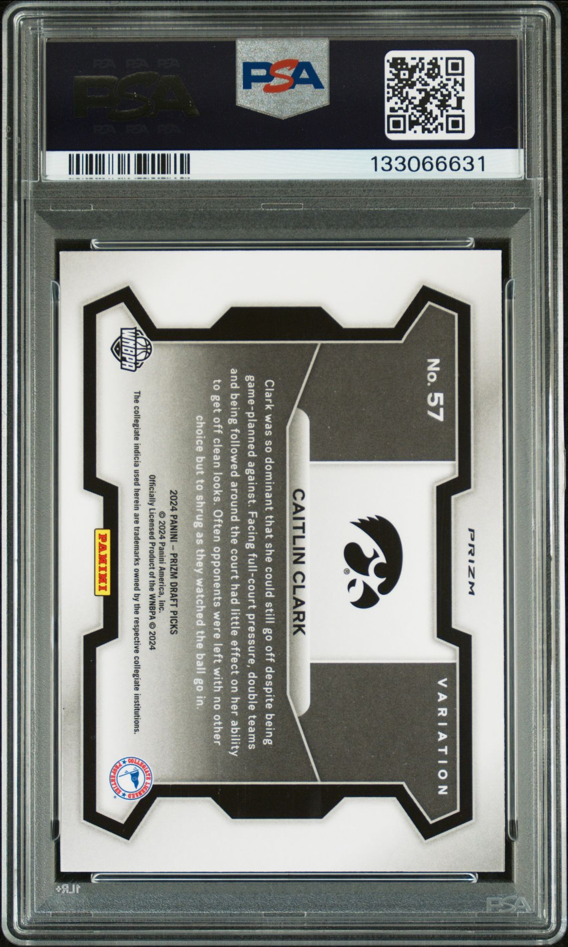 2024 Panini Prizm Draft Picks Caitlin Clark #57 (Variation-Red Ice) Mint 9 back