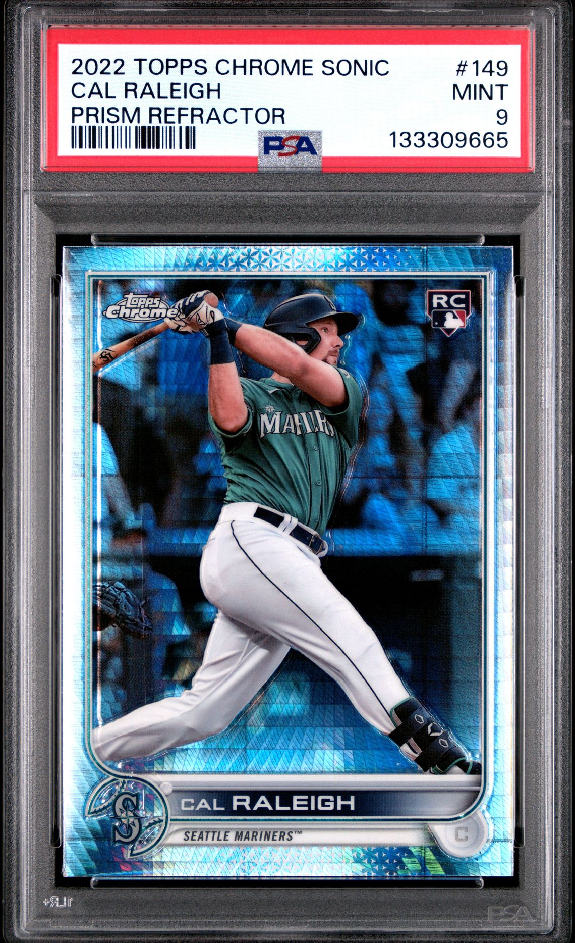 2022 Topps Chrome Sonic Cal Raleigh #149 (Prism Refractor) Mint 9 front