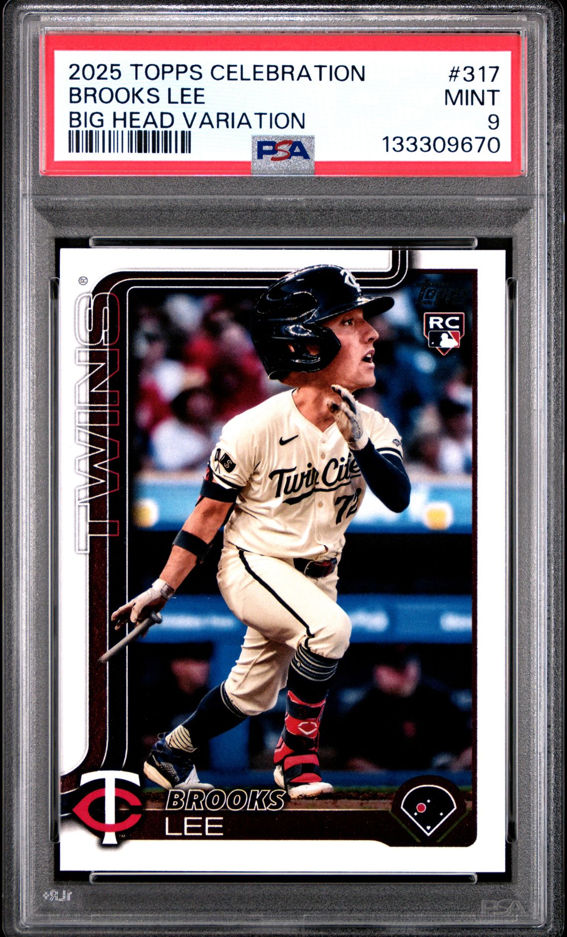 2025 Topps Brooks Lee #317 (Big Head Variation) Mint 9 front
