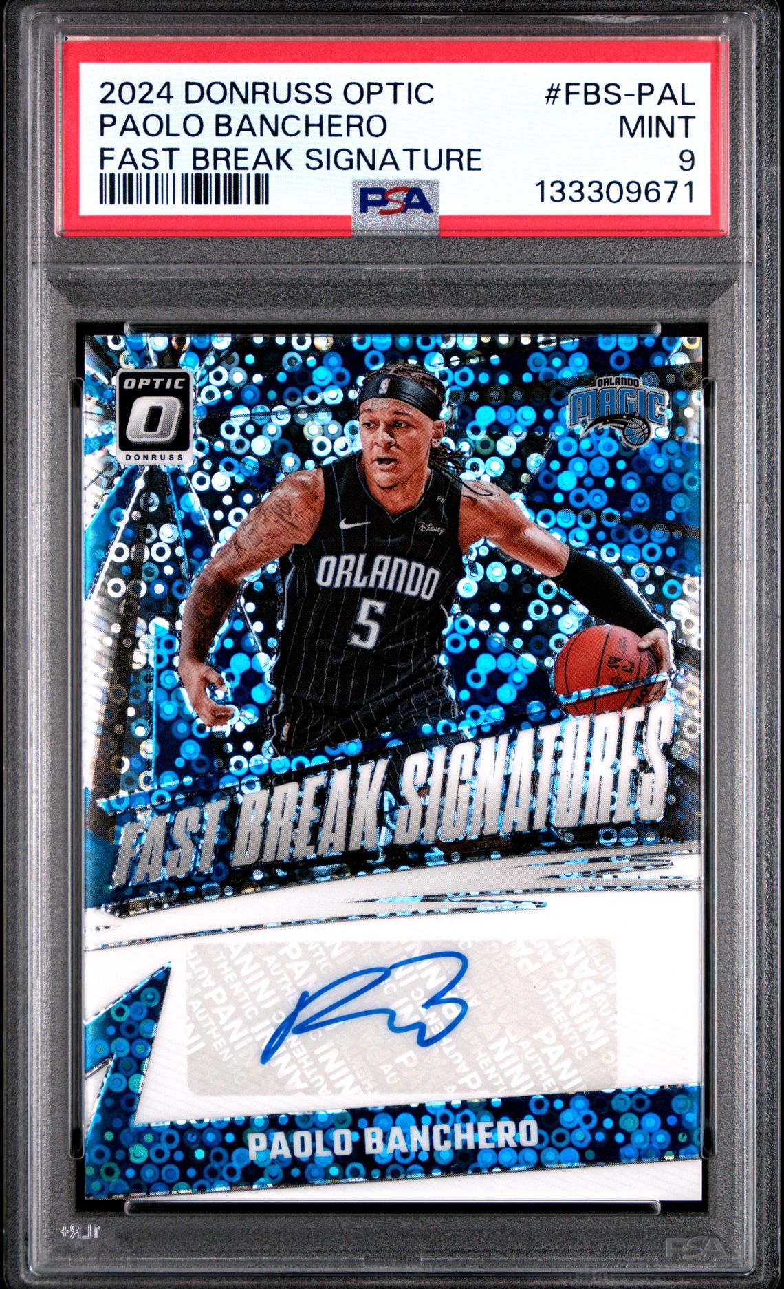 2024 Panini Donruss Optic Fast Break Signatures Paolo Banchero #Fbs-Pal Mint 9 front