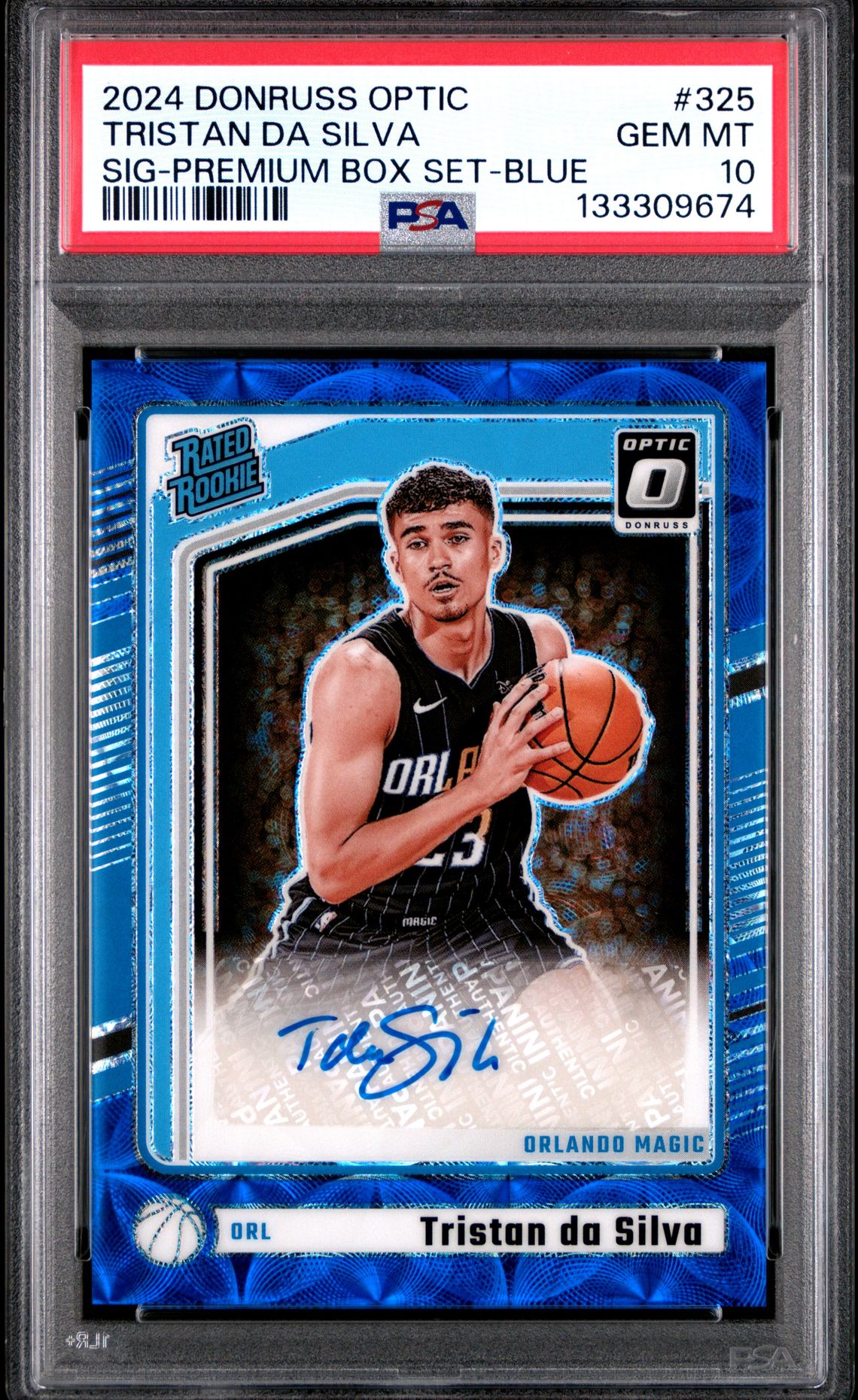 2024 Panini Donruss Optic Tristan Da Silva #325 (Sig-Premium Box Set-Blue) Gem Mt 10 front
