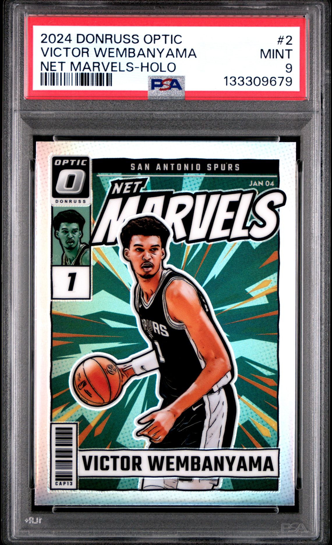 2024 Panini Donruss Optic Net Marvels Victor Wembanyama #2 (Net Marvels-Holo) Mint 9 front