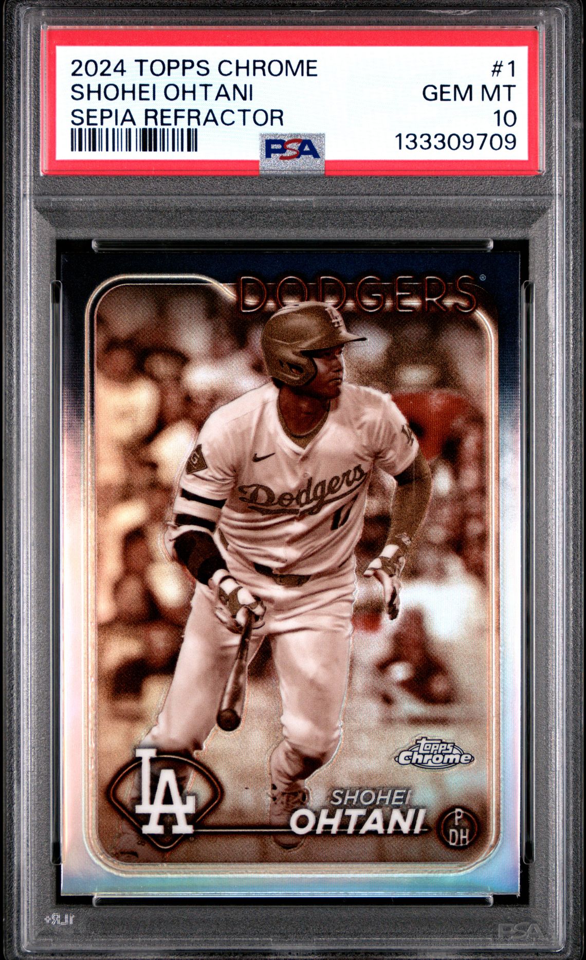 2024 Topps Chrome Shohei Ohtani #1 (Sepia Refractor) Gem Mt 10 front