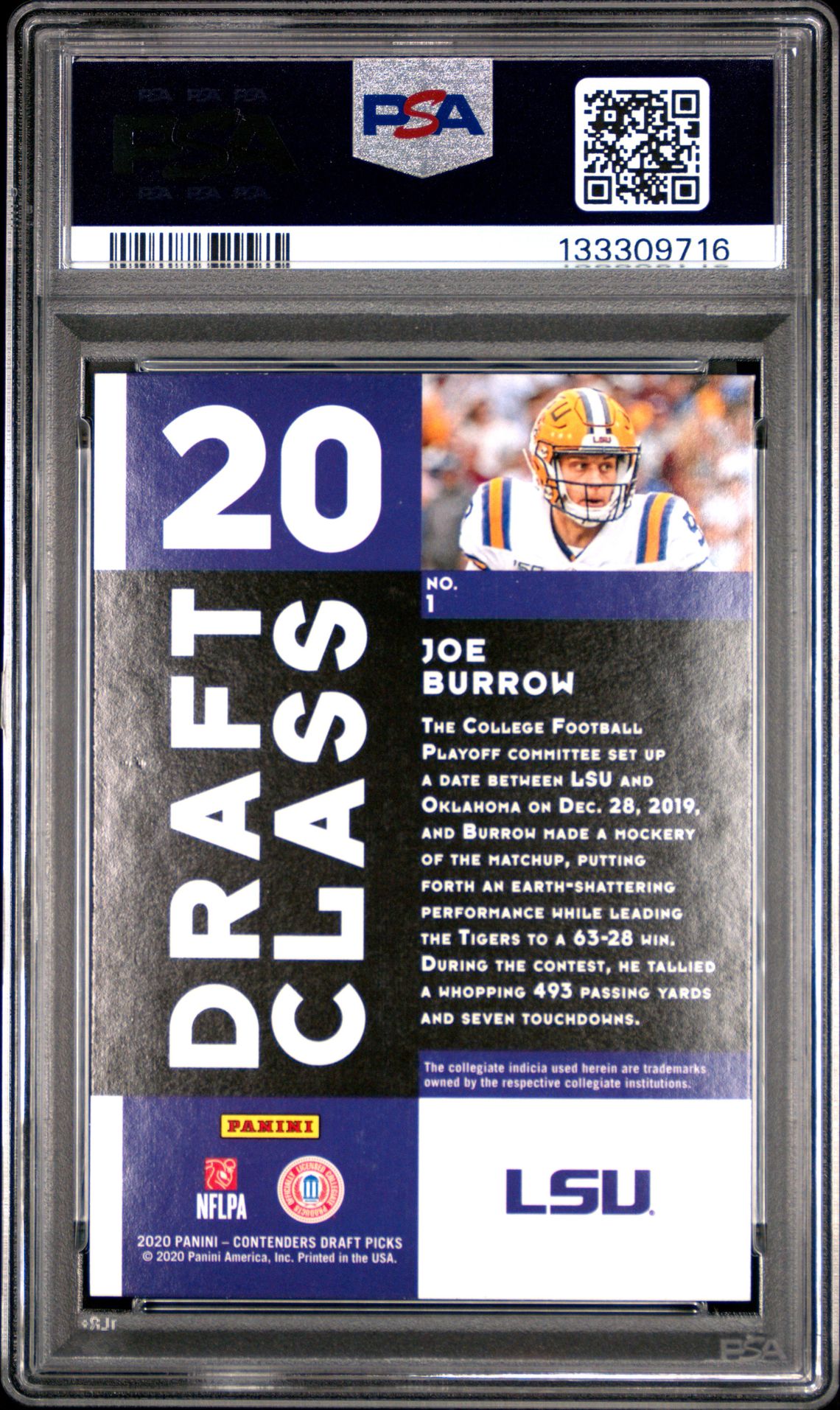 2020 Panini Contenders Draft Picks Draft Class Joe Burrow #1 (Draft Class) Nm-Mt 8 back
