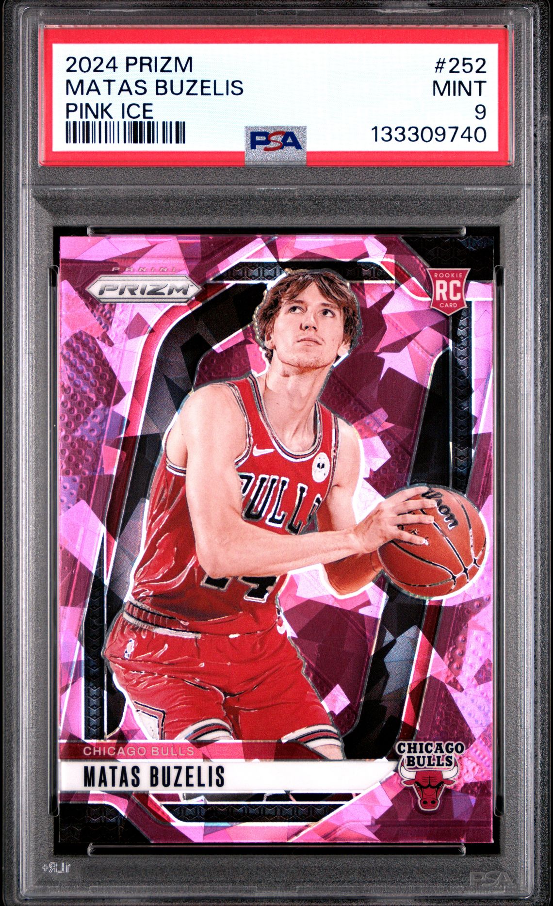 2024 Panini Prizm Matas Buzelis #252 (Pink Ice) Mint 9 front