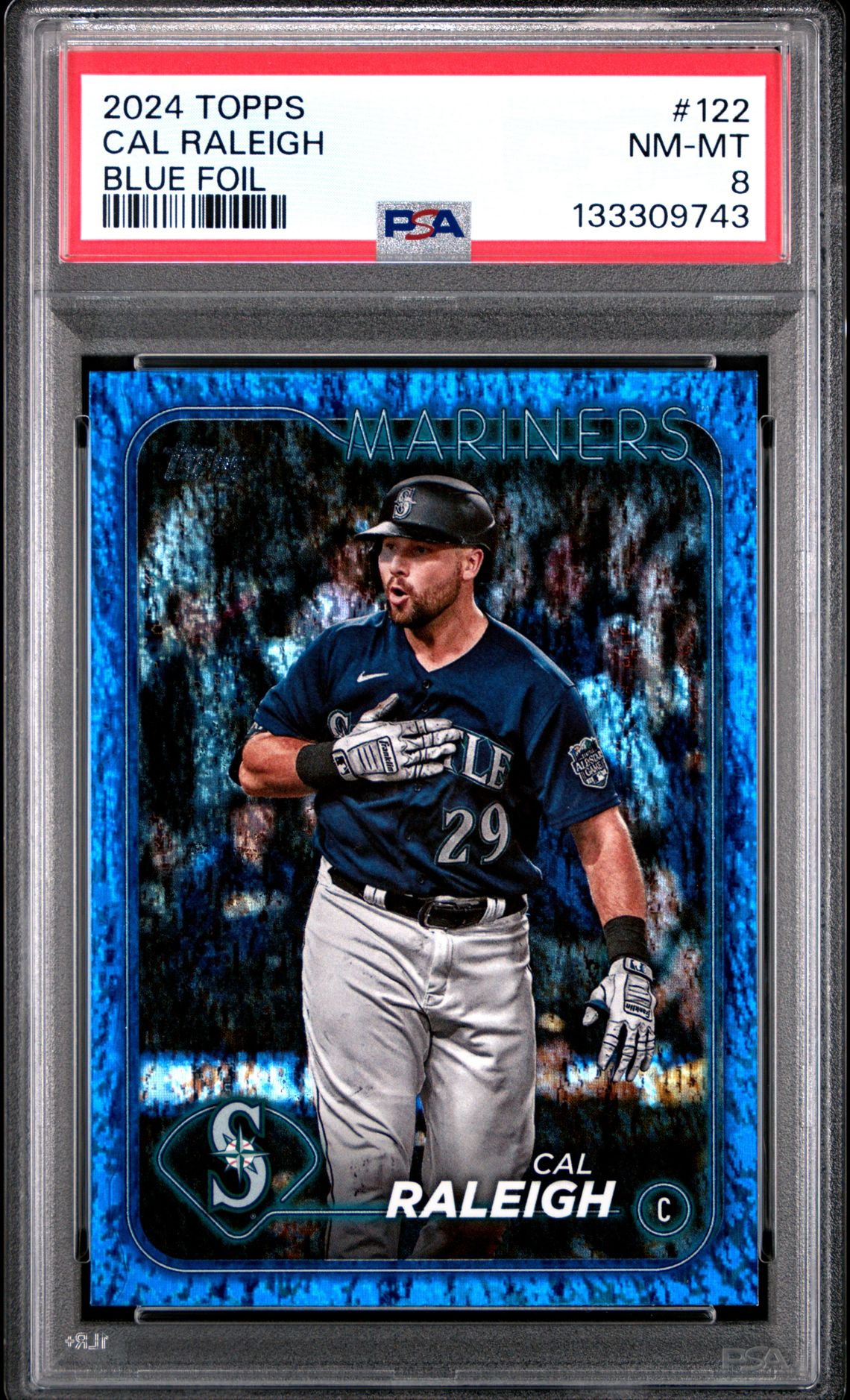 2024 Topps Cal Raleigh #122 (Blue Foil) Nm-Mt 8 front