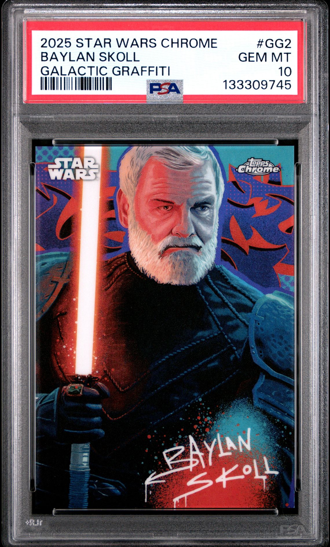 2025 Topps Chrome Star Wars Galactic Graffiti Baylan Skoll #Gg2 Gem Mt 10 front