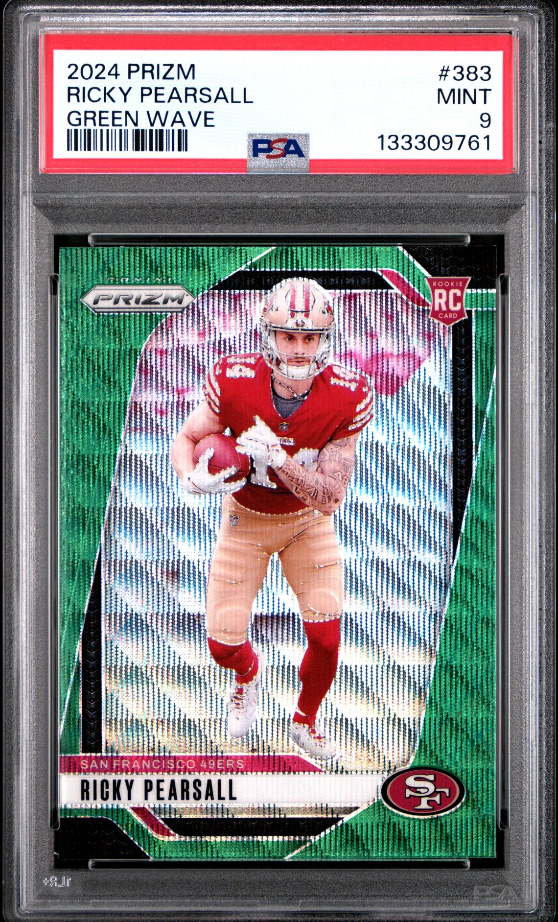 2024 Panini Prizm Ricky Pearsall #383 (Green Wave) Mint 9 front