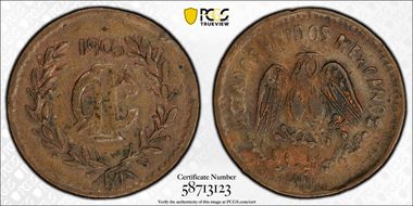 "1906"-Mo 1C Utberg-EG3 Revolutionary AU50BN