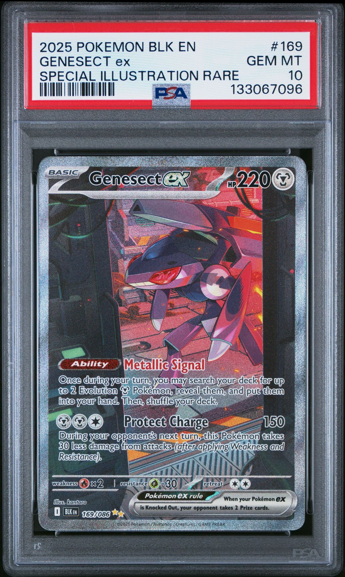 2025 Pokemon Blk En-Black Bolt Genesect Ex #169 (Special Illustration Rare) Gem Mt 10 front