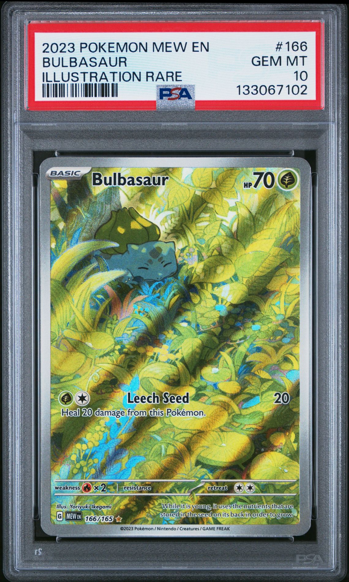 2023 Pokemon Mew En-151 Bulbasaur #166 (Illustration Rare) Gem Mt 10 front